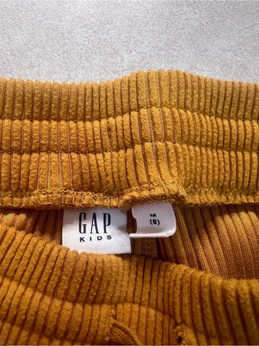 Kids Ribbed Pull-On Pants in Mustard(k)